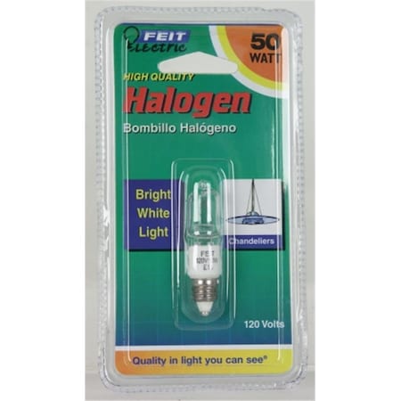 Feit Electric 50 Watt Halogen Single Ended Clear Mini Candelabra Base Bulb BPQ50-CL-MC- FE308839